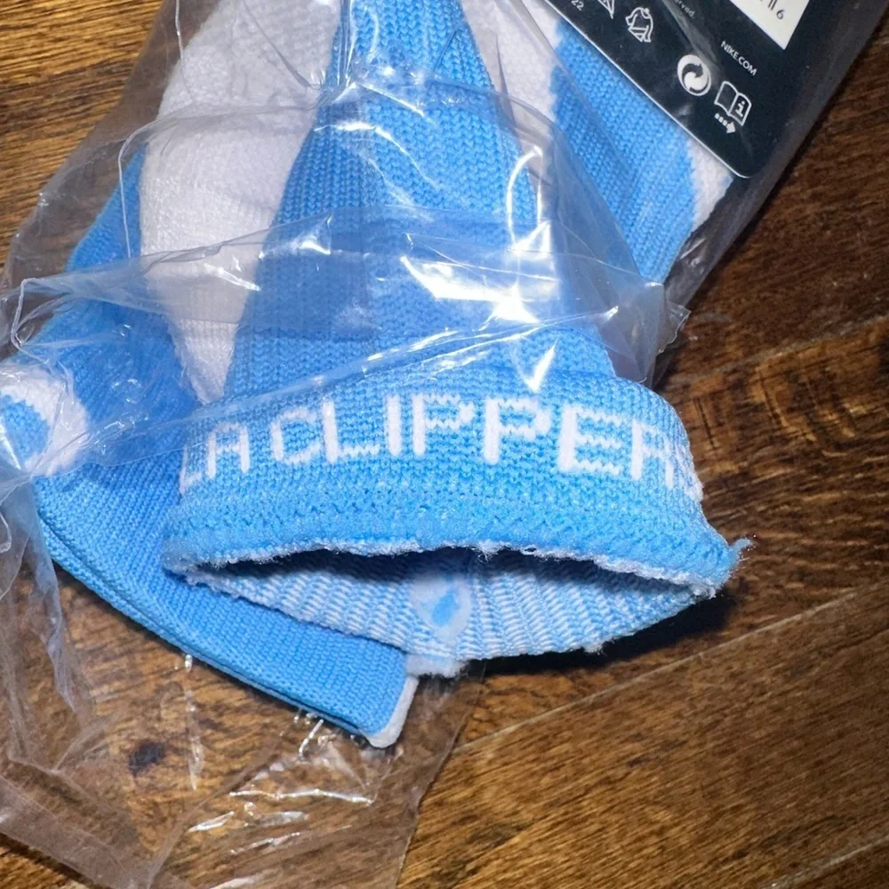 Nike Elite NBA Crew Socks – LA Clippers Light Blue White – Size Large NEW